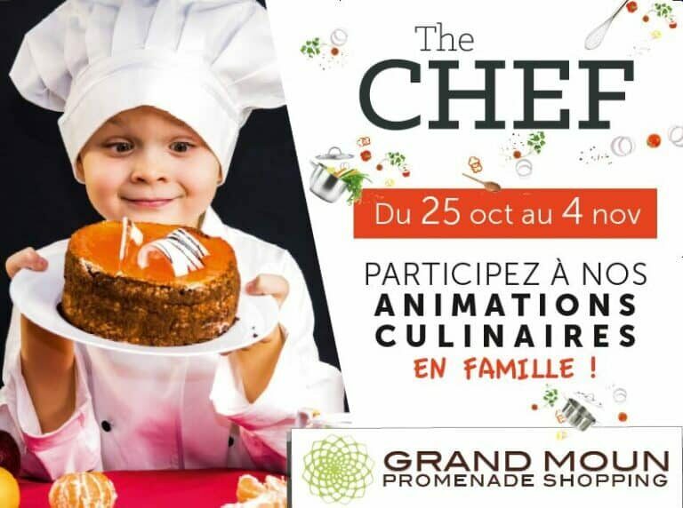 Affiche des animations culinaires en famille et pour enfants, événement The Chef
