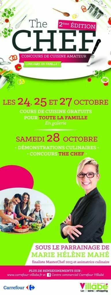 Bannière The Chef 2ème Edition Concours Cuisine Amateur Centre Commercial VILLABE Marie-Hélène Mahé FlyinChef