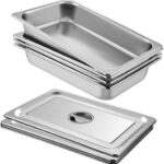 Bacs gastronormes GN 1/1 en inox et leur couvercle, disponibles à la location